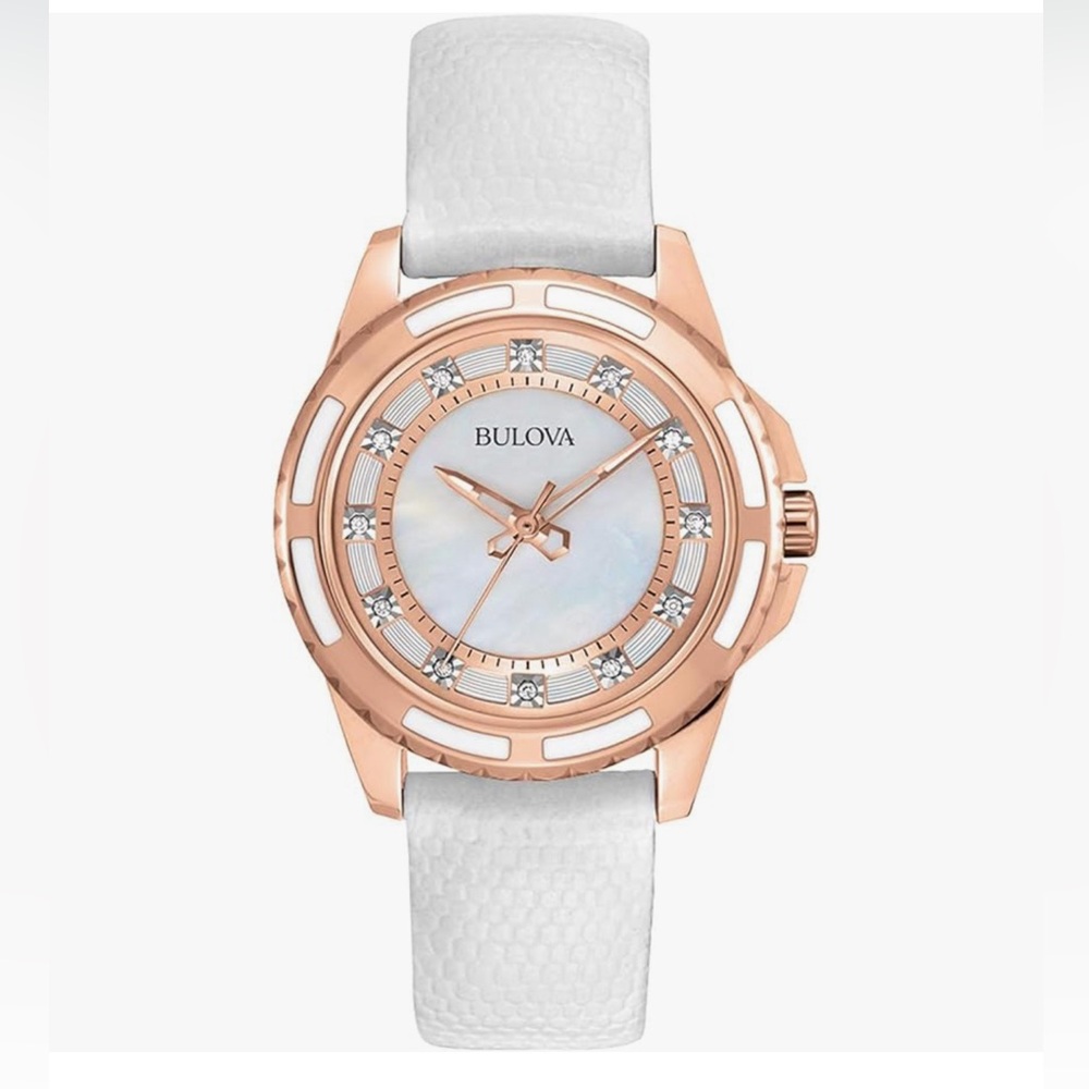 Bulova Ladies' Classic Diamond 3-Hand Quartz Stainless Steel Watch